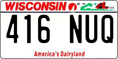 WI license plate 416NUQ