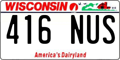 WI license plate 416NUS
