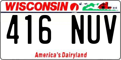 WI license plate 416NUV