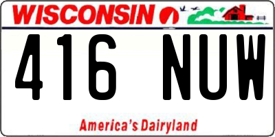 WI license plate 416NUW