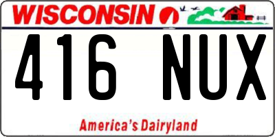 WI license plate 416NUX