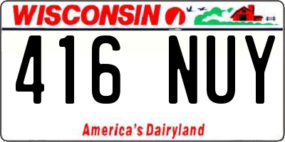 WI license plate 416NUY