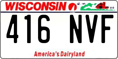 WI license plate 416NVF