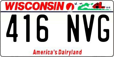 WI license plate 416NVG