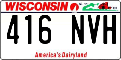 WI license plate 416NVH