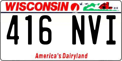WI license plate 416NVI