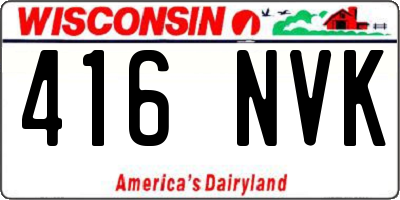 WI license plate 416NVK