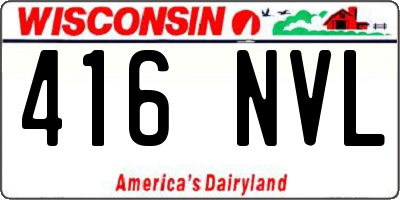 WI license plate 416NVL