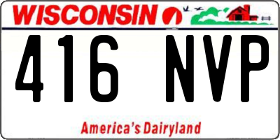 WI license plate 416NVP