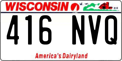 WI license plate 416NVQ