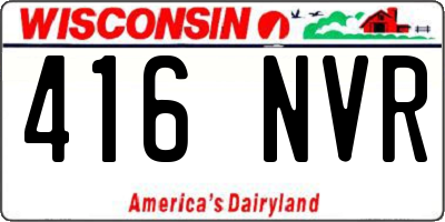 WI license plate 416NVR