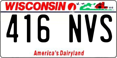 WI license plate 416NVS
