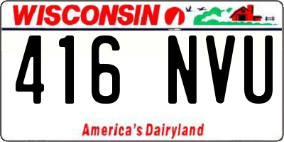 WI license plate 416NVU