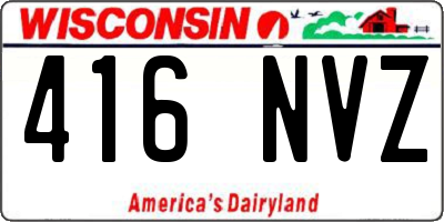 WI license plate 416NVZ