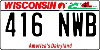 WI license plate 416NWB