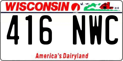 WI license plate 416NWC
