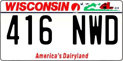 WI license plate 416NWD