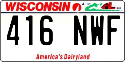 WI license plate 416NWF