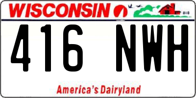 WI license plate 416NWH