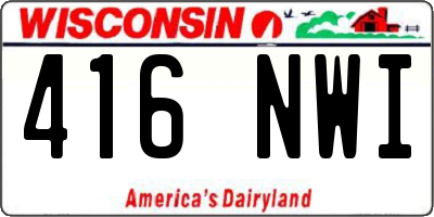 WI license plate 416NWI