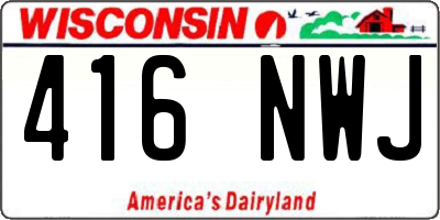 WI license plate 416NWJ