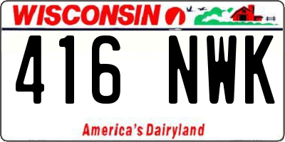 WI license plate 416NWK