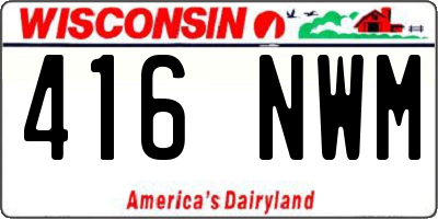 WI license plate 416NWM