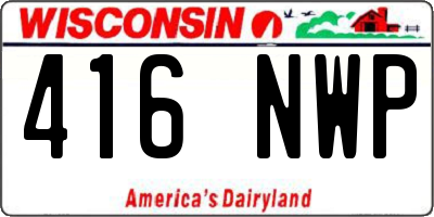 WI license plate 416NWP