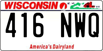 WI license plate 416NWQ