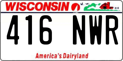 WI license plate 416NWR