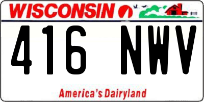 WI license plate 416NWV