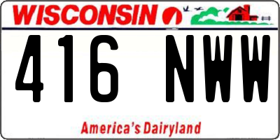WI license plate 416NWW