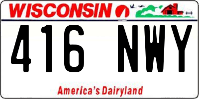 WI license plate 416NWY