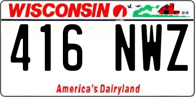WI license plate 416NWZ