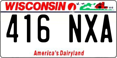WI license plate 416NXA