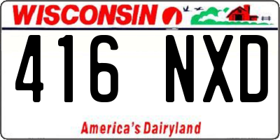 WI license plate 416NXD