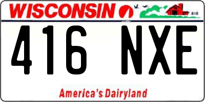 WI license plate 416NXE