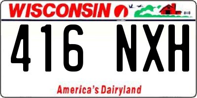 WI license plate 416NXH