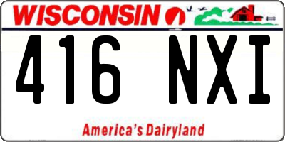 WI license plate 416NXI