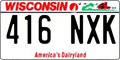 WI license plate 416NXK
