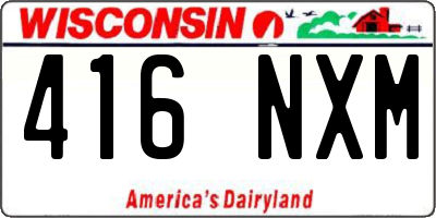 WI license plate 416NXM