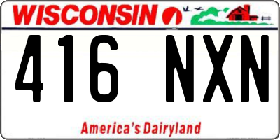 WI license plate 416NXN