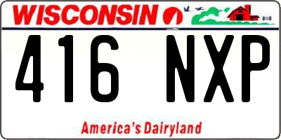 WI license plate 416NXP