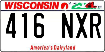 WI license plate 416NXR