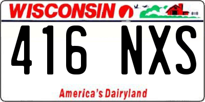 WI license plate 416NXS
