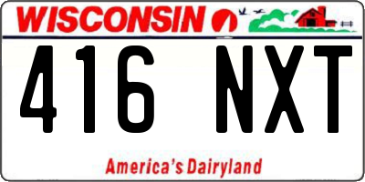 WI license plate 416NXT