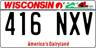 WI license plate 416NXV