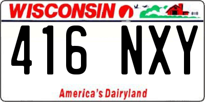 WI license plate 416NXY