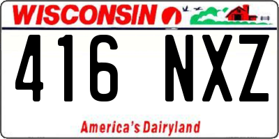 WI license plate 416NXZ