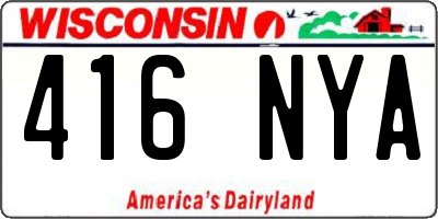 WI license plate 416NYA
